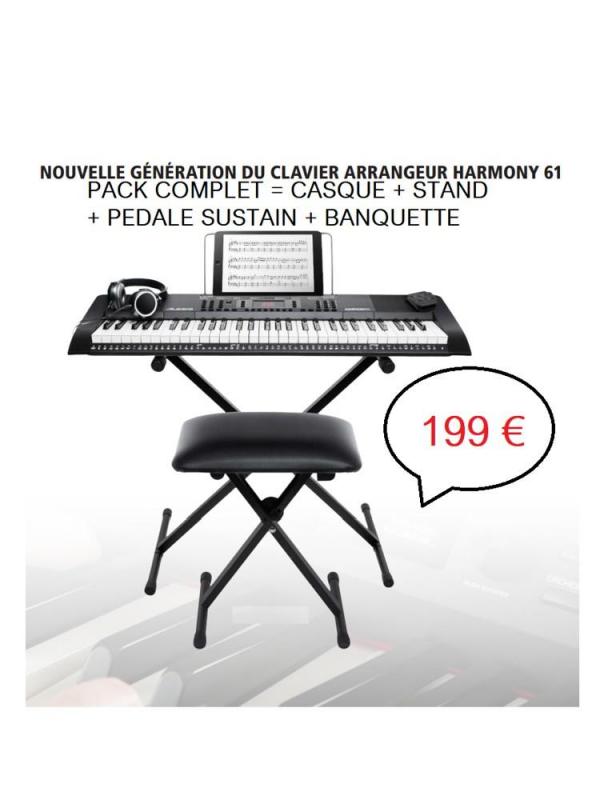 ALESIS pack complet clavier portable Harmony 61 touches