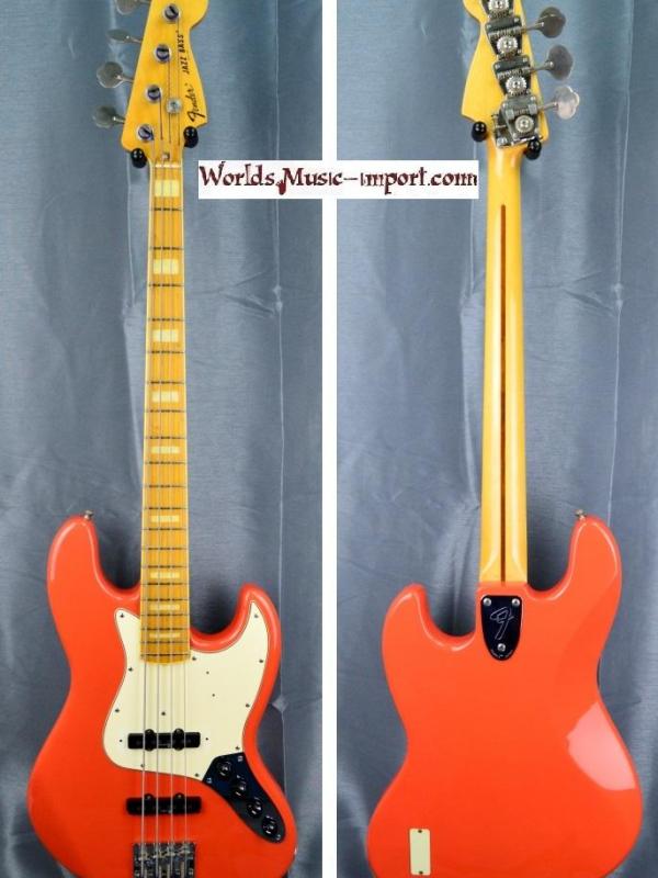 VENDUE... FENDER Jazz Bass JB'75-US 1996 Active Bartolini Fiesta Red 'RARE' *1ère série* japan import *OCCASION*