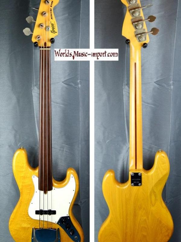 VENDUE... Greco Jazz Bass Mercury FL Fretless  ASH 1973 natural ' Hors Catalogue' RARE japon import *OCCASION*