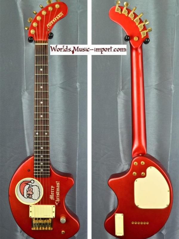 VENDUE... FERNANDES Mini-guitare ZO-3 Eléphant 'Père Noël' Rouge 'RARE'  japan import *OCCASION*