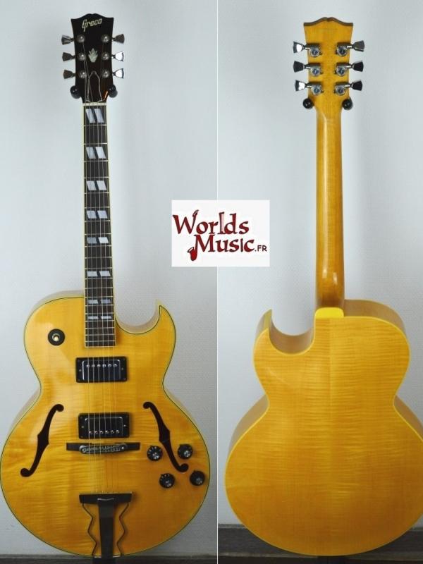 VENDUE... GRECO N-60 Jazz Natural Flame Maple 1977 Japon ES175 copie *OCCASION*