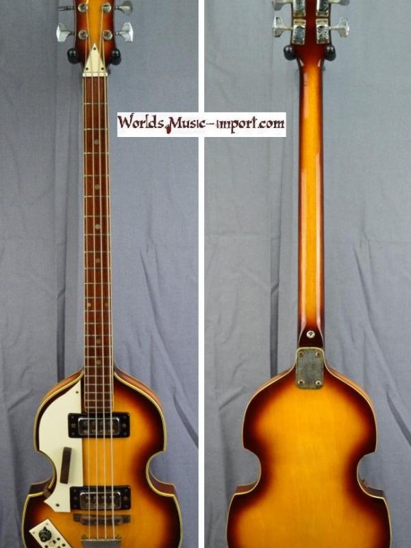 V E N D U E... GRECO Violin Bass VB-450 LH Short Scale  1970s - 'Gaucher' Sunburst Japan import *OCCASION*