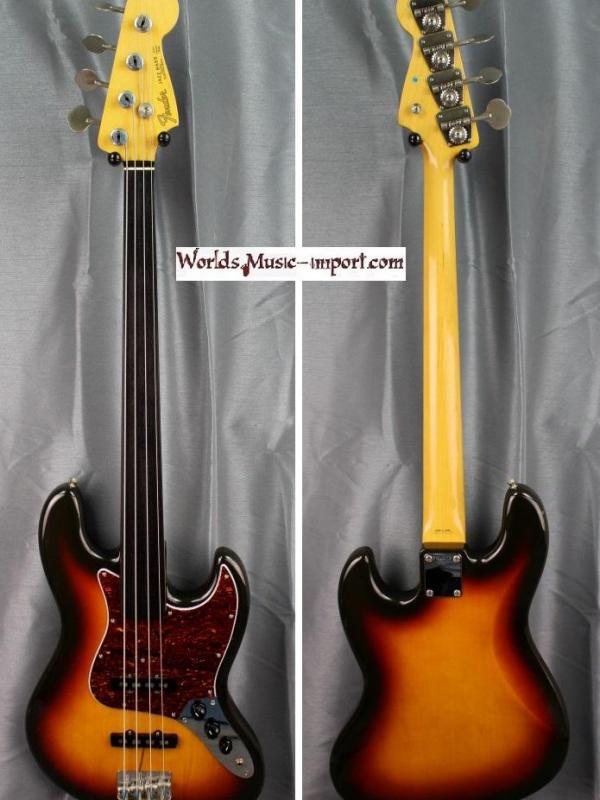 V E N D U E... FENDER Jazz Bass JB-62-FL 1990 Fretless 'sans repères' 3TS Nitro japan import *OCCASION*