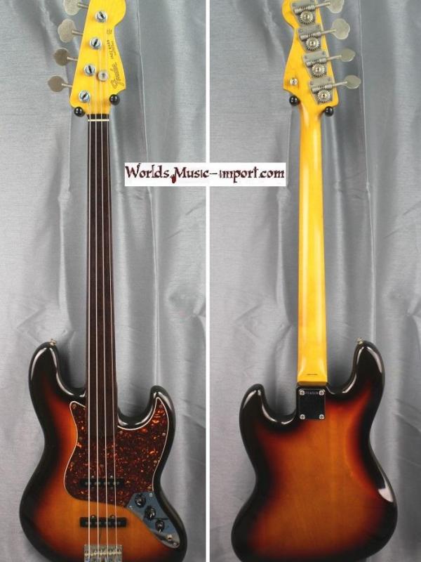 V E N D U E... FENDER Jazz Bass JBD-62 FL 1989 - 3TS Sunburst - FRETLESS - 'sans repères' Japan import *OCCASION*