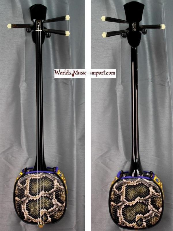 SHAMISEN Traditionnal Instrument Okinawan - serpent - 3 cordes Japan import *OCCASION*