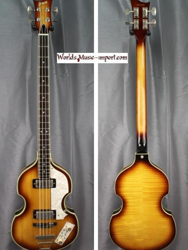 V E N D U E... GRECO Violin Bass VB-500 Sunburst 'Flame' 1980 japon import *OCCASION*