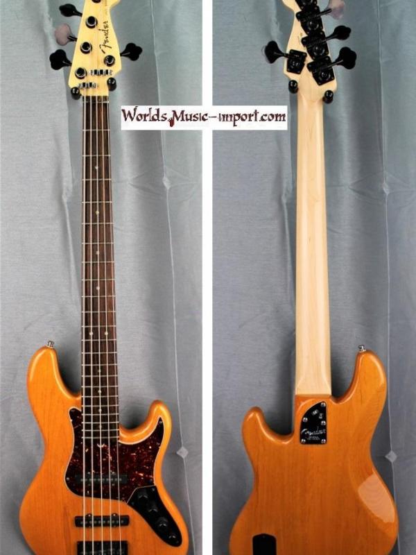 VENDUE... FENDER Jazz Bass V American Deluxe ASH Amber 2008 USA  *OCCASION*