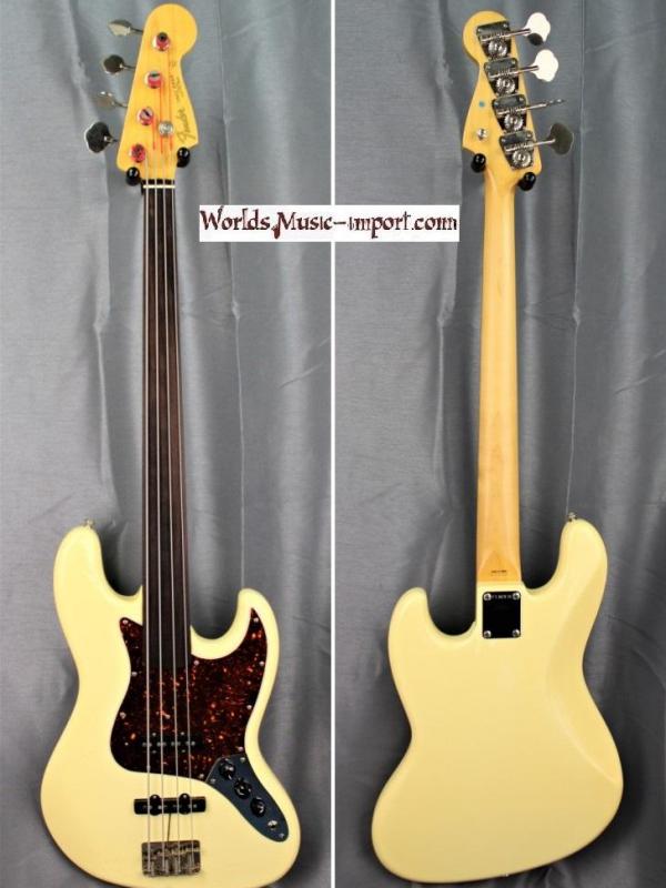 VENDUE... FENDER Jazz Bass JB'62 FL Fretless 1985 White 'Post JV